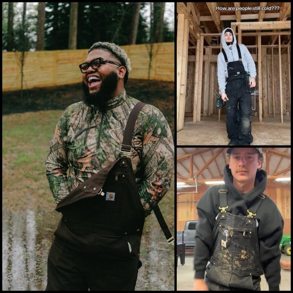 ASO DRUSKI Carhartt Black Duck Bib Thrashed Paint Splatter Canvas Overalls 42x34 - Picture 1 of 16